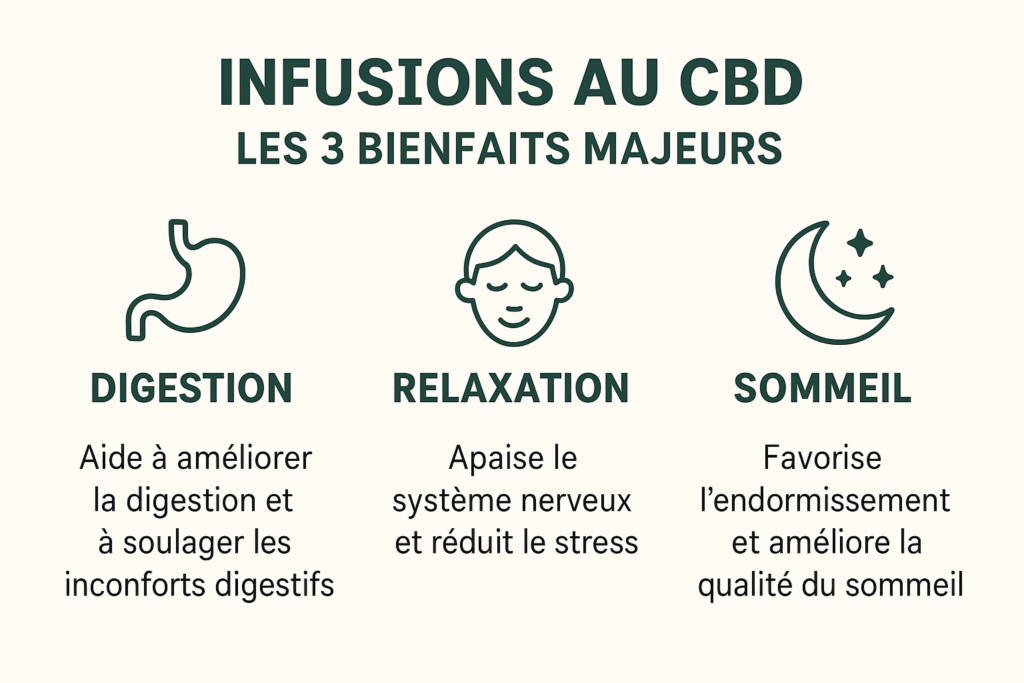 Infusion CBD pour sommeil, digestion et relaxation – bienfaits naturels et apaisants